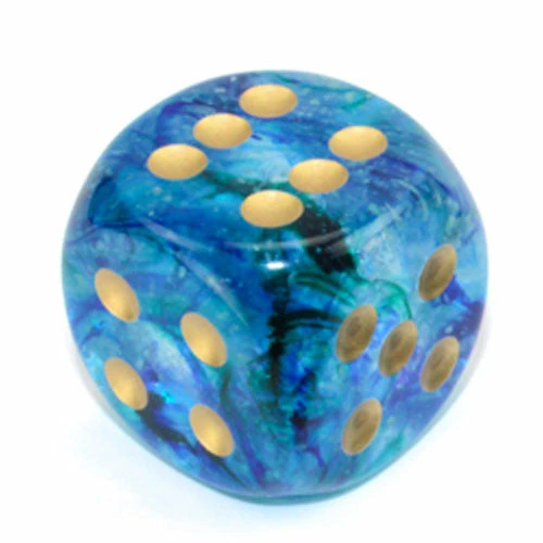 Chessex: Clam Shell Luminary Nebula Oceanic/Gold 30mm D6 Single Dice 3 Chessex: Clam Shell Luminary Nebula Oceanic/Gold 30mm D6 Single Dice