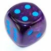Dice Sets Chessex: Clam Shell Luminary Nebula Nocturnal/Blue 30mm D6 Single Dice