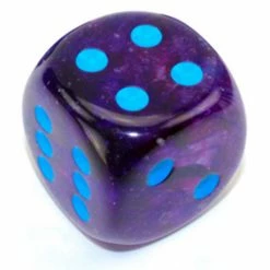 Dice Sets Chessex: Clam Shell Luminary Nebula Nocturnal/Blue 30mm D6 Single Dice