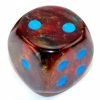 Chessex: Clam Shell Luminary Nebula Primary/Blue 30mm D6 Single Dice