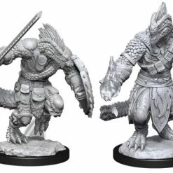 WIZKIDS Dungeons & Dragons: Nolzur`s Marvelous Lizardfolk Barbarian & Lizardfolk Cleric W15 Miniatures