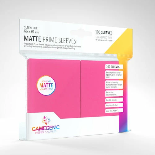Gamegenic Card Sleeves Matte Prime: Pink Basic Sleeves 3 Gamegenic Card Sleeves Matte Prime: Pink Basic Sleeves