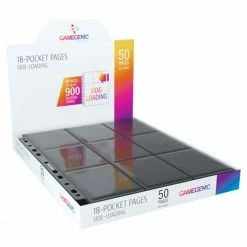 GAMEGENIC Sideloading 18-Pocket Pages - 50 Pack- Black Binder