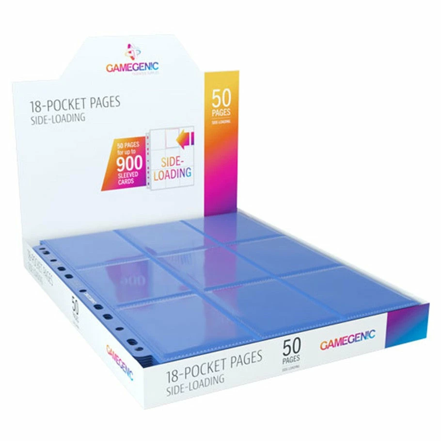 GAMEGENIC Binder Sideloading 18-Pocket Pages - 50 Pack - Blue 3 GAMEGENIC Binder Sideloading 18-Pocket Pages - 50 Pack - Blue