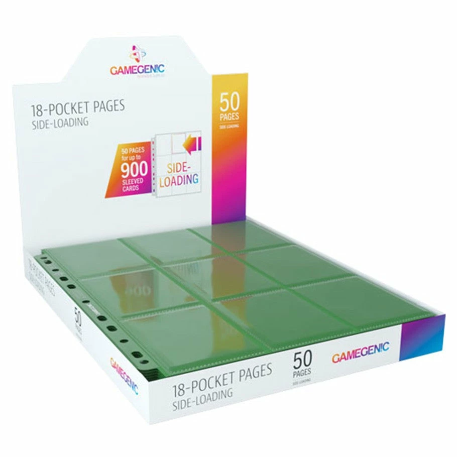 GAMEGENIC Binder Sideloading 18-Pocket Pages - 50 Pack - Green 3 GAMEGENIC Binder Sideloading 18-Pocket Pages - 50 Pack - Green