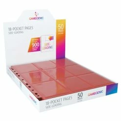 GAMEGENIC Binder Sideloading 18-Pocket Pages - 50 Pack - Red