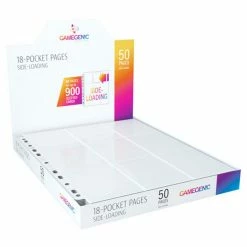 GAMEGENIC Binder Sideloading 18-Pocket Pages - 50 Pack - White