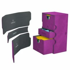 Gamegenic Watchtower Stronghold 200+ Convertible Deck Box Purple Deck Boxes & Storage Boxes