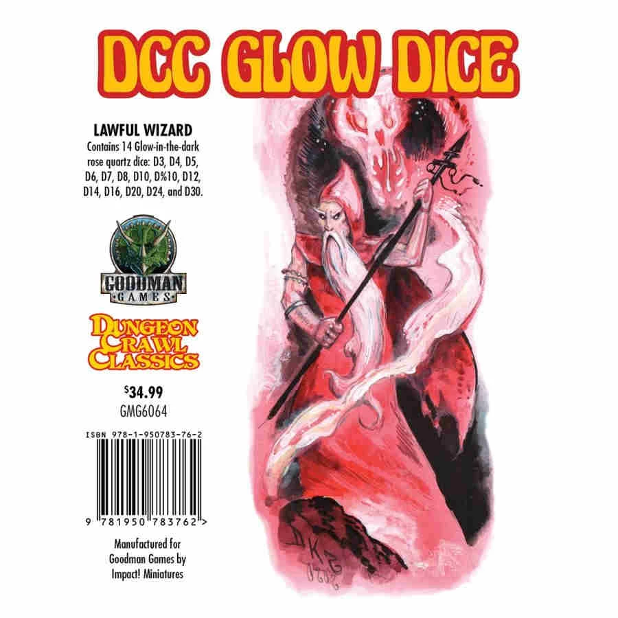 GOODMAN GAMES Dice Sets Dungeon Crawl Classics: DCC Glow Dice: Lawful Wizard Dice Set 3 GOODMAN GAMES Dice Sets Dungeon Crawl Classics: DCC Glow Dice: Lawful Wizard Dice Set