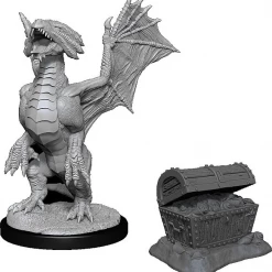 WIZKIDS Miniature Games Dungeons And Dragons D&D: Nolzur's Marvelous Minis: Bronze Dragon Wyrmling & Treasure W13 Minitures