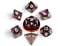 METALLIC DICE GAMES Dungeons & Dragons Stardust Supervolcano 7pcs Mini Dice Set