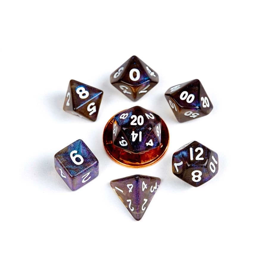 METALLIC DICE GAMES Stardust Galaxy 7pcs Mini Dice Set 3 METALLIC DICE GAMES Stardust Galaxy 7pcs Mini Dice Set