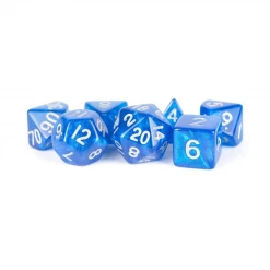 METALLIC DICE GAMES Dungeons & Dragons Stardust Blue With Silver 7pcs Mini Dice Set