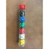 KOPLOW Tube Assortment Blue, Green, Red, White, Black & Yellow D24 6pcs Dice Set Dice Sets