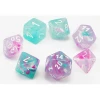Chessex: Clam Shell Luminary Nebula Wisteria/White 7pcs Dice Set
