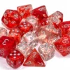 Chessex: Clam Shell Luminary Nebula Red/Silver 7pcs Dice Set