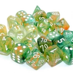 Chessex: Clam Shell Luminary Nebula Spring/White 10pcs D10 Dice Set [Pre-order] Dice Sets