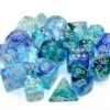 Chessex: Clam Shell Luminary Nebula Oceanic/Gold 10pcs D10 Dice Set Dice Sets