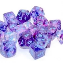 Dice Sets Chessex: Clam Shell Luminary Nebula Nocturnal/Blue 12pcs 16mm D6 Dice Set