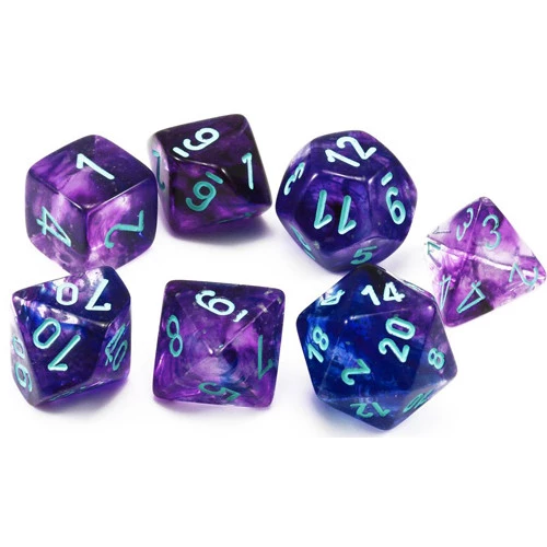 Chessex: Clam Shell Luminary Nebula Nocturnal/Blue 7pcs Dice Set Dice Sets 3 Chessex: Clam Shell Luminary Nebula Nocturnal/Blue 7pcs Dice Set Dice Sets