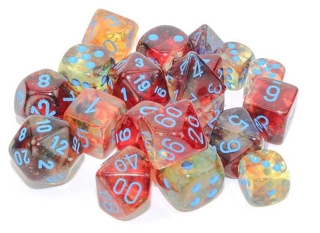 Dice Sets Chessex: Clam Shell Luminary Nebula Primary/Blue 36pcs 12mm D6 Dice Set 3 Dice Sets Chessex: Clam Shell Luminary Nebula Primary/Blue 36pcs 12mm D6 Dice Set