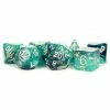 METALLIC DICE GAMES 7-Set Eternal Teal/Black Dice Set Dungeons & Dragons