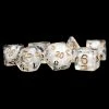METALLIC DICE GAMES Dice Sets Pearl: Clear With Copper Numbers 7pcs Dice Set