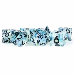 METALLIC DICE GAMES Sharp Edge Resin: Captured Frost 7-PC Dice Set Dice Sets