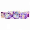 METALLIC DICE GAMES Dice Sets Sharp Edge Resin: Royal Geode 7-PC Dice Set