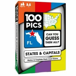 Poptacular 100 PICS US States And Capitals Card Game Non-Collectible Card Games