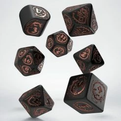 Q-WORKSHOP Dragons: Black & Copper 7pcs Dice Set 5 Q-WORKSHOP Dragons: Black & Copper 7pcs Dice Set