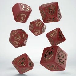 Q-WORKSHOP Dragons: Red & Gold 7pcs Dice Set Dice Sets