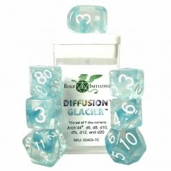 ROLE 4 INITIATIVE Diffusion Glacier With Arch'd4 & Balance'd20 7pcs Dice Set Dice Sets