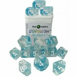 ROLE 4 INITIATIVE Diffusion Glacier With Arch'd4 & Balance'd20 15pcs Dice Set Dice Sets
