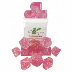 ROLE 4 INITIATIVE Diffusion Rose Gold With Arch'd4 & Balance'd20 15pcs Dice Set Dice Sets