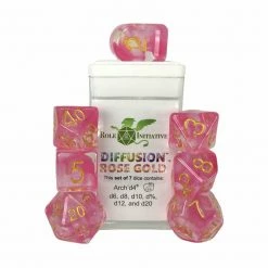 ROLE 4 INITIATIVE Diffusion Rose Gold With Arch'd4 & Balance'd20 7pcs Dice Set Dice Sets