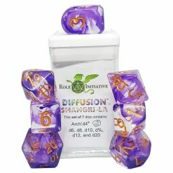 ROLE 4 INITIATIVE Dice Sets Diffusion Shangri-La With Arch'd4 & Balance'd20 7pcs Dice Set