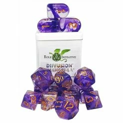 ROLE 4 INITIATIVE Diffusion Shangri-La With Arch'd4 & Balance'd20 15pcs Dice Set Dice Sets