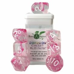 ROLE 4 INITIATIVE Dice Sets Diffusion Cherry Blossom: 7-Set Dice