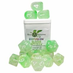ROLE 4 INITIATIVE Diffusion Elven Spirits With Arch'd4 & Balance'd20 15pcs Dice Set