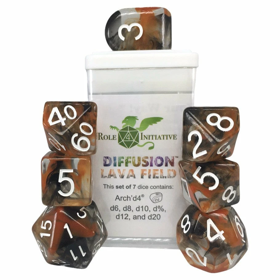 ROLE 4 INITIATIVE Dice Sets Diffusion Lava Field With Arch'd4 & Balance'd20 7pcs Dice Set 3 ROLE 4 INITIATIVE Dice Sets Diffusion Lava Field With Arch'd4 & Balance'd20 7pcs Dice Set