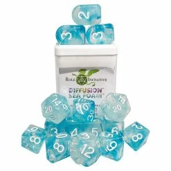 ROLE 4 INITIATIVE Diffusion Sea Foam With Arch'd4 & Balance'd20 15pcs Dice Set