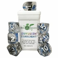 ROLE 4 INITIATIVE Diffusion Starlight With Arch'd4 & Balance'd20 7pcs Dice Set Dice Sets
