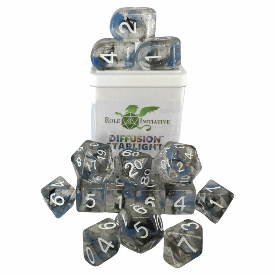 ROLE 4 INITIATIVE Diffusion Starlight With Arch'd4 & Balance'd20 15pcs Dice Set 3 ROLE 4 INITIATIVE Diffusion Starlight With Arch'd4 & Balance'd20 15pcs Dice Set