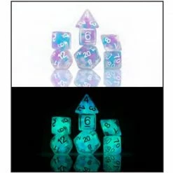 SIRIUS DICE Dice Sets Cotton Candy Glowworm 7pcs Dice Set