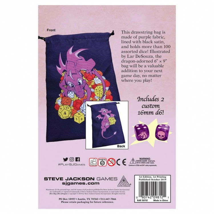 STEVE JACKSON GAMES Dice Holder Dice Bag: Dice Dragon 4 STEVE JACKSON GAMES Dice Holder Dice Bag: Dice Dragon