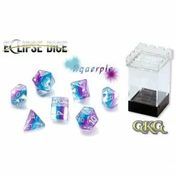 GATE KEEPER GAMES Eclipse Dice: Aquerple 7 Polyhedral Dice Set