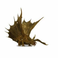 WIZKIDS Dungeons & Dragons Fantasy Miniatures: Icons Of The Realms - Adult Gold Dragon Premium Figure
